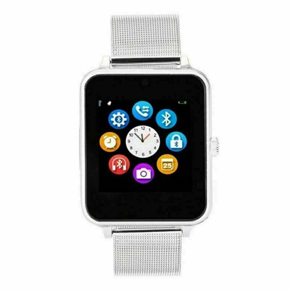 Smart Watch Bluetooth GSM SIM Z60 For Samsung iphone Android Stainless Steel Digital Wristwatches: Silver