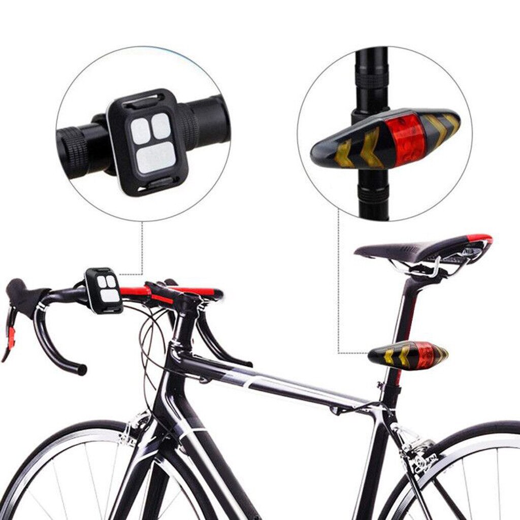 Fiets Achterlicht Richtingaanwijzers Met Draadloze Fiets Achterlicht Licht Waarschuwingslichten Motorfiets Achter Safety Light #30