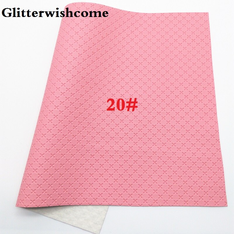 Glitterwishcome 21X29CM A4 Size Vinyl For Bows Embossed Cross Leather fabric Vinyl for Bows, GM5001A: 20