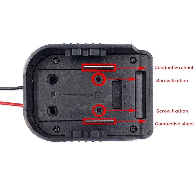 2PC Battery Converter Adapter Output Connector with Cable Adapter for Makita 18V for 18V Battery Accessories