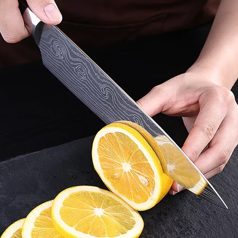 Juego de cuchillos de cocina Santoku para Chef, herramientas de pelado japonés para carne, frutas, pescado y verduras, cuchillas de acero inoxidable, 4 piezas