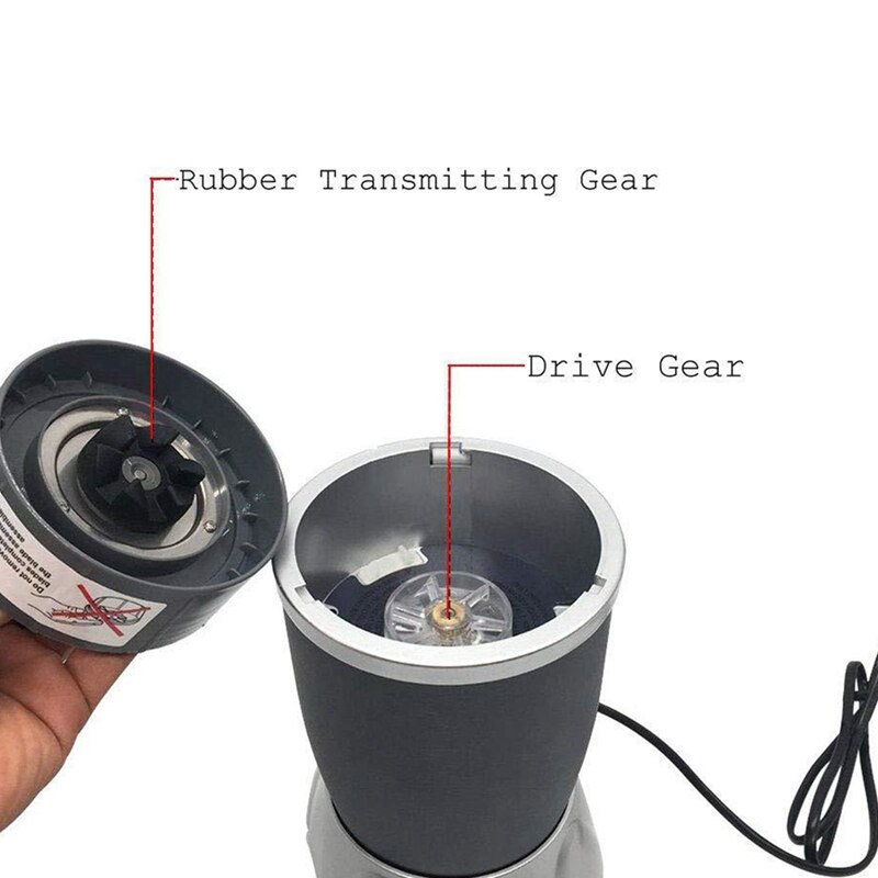 Blade Rubber Gears and Motor Base Top Gears Stainless Steel Cross Blade Replacement Parts for Nutribullet 600W/900W
