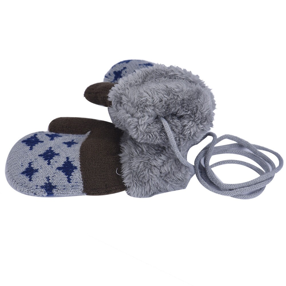 Winter Baby Jongens Leaf Meisjes Houden Warme Handschoenen Kids Katoenen Baby Wanten Houden Vinger Warm Imitatie 0-12M Baby Fluwelen