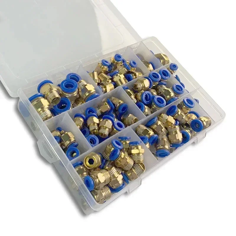 PC Series Boxed 4mm 6mm 8mm 10mm 12mm Air Joint Connectors Hose Tube Pneumatic Fittings 1/4 1/8 Push in Quick Release Couplings