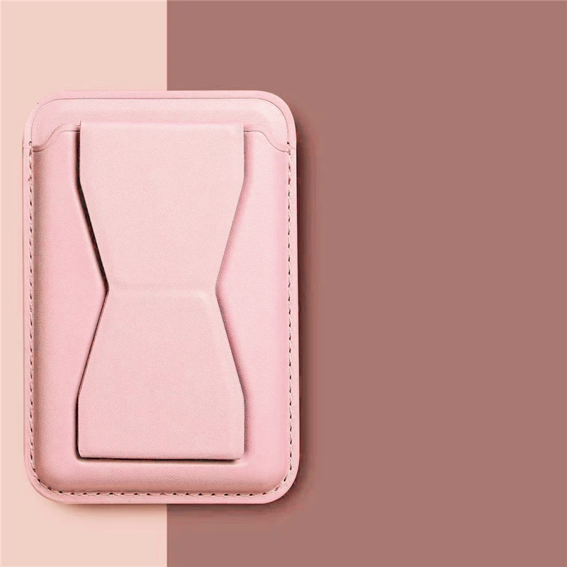 Magnetic Folding Wallet Card Holder Leather Macsafe Case for Magsafe IPhone 15 14 13 16 11 Pro Max 12 Plus Mac Safe Stand Cover: pink