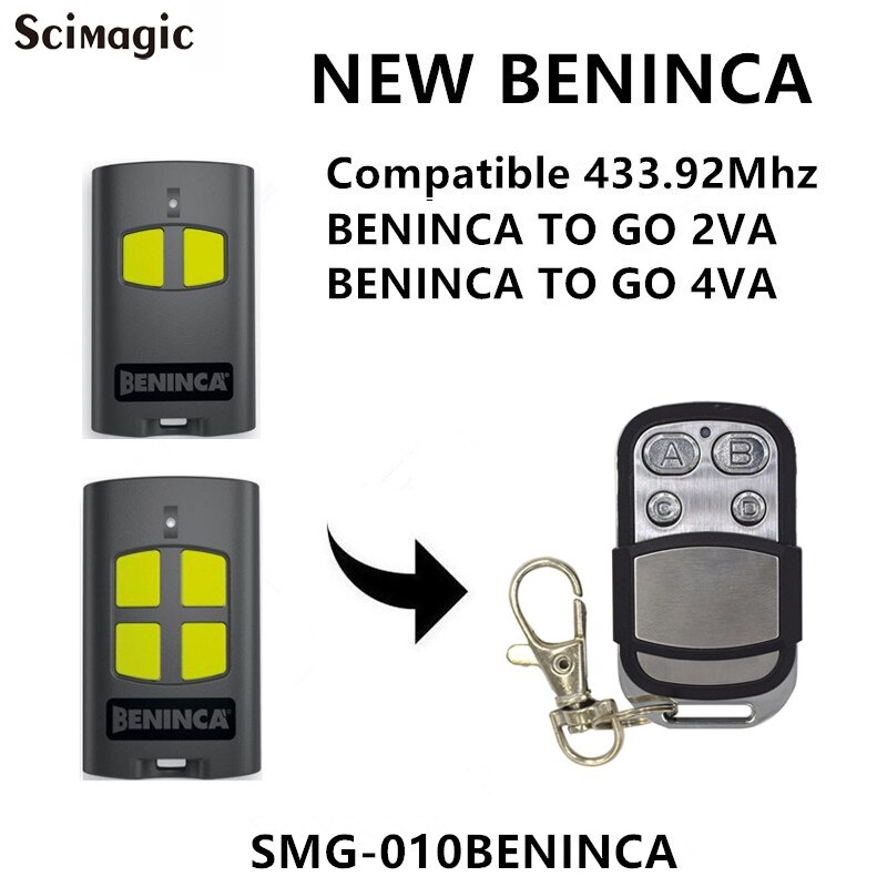 BENINCA TO.GO 2VA transmitter Beninca rolling code remote control 433.92MHz