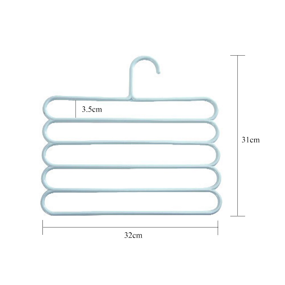 Farbe Nicht-Unterhose Multi-schicht Hosen Gestell Multi-funktion Kleiderschrank 5 Schicht Hängen Hosen KleiderbüGel Kleiderschrank Hosen Gestell heißer: nordisch Blau