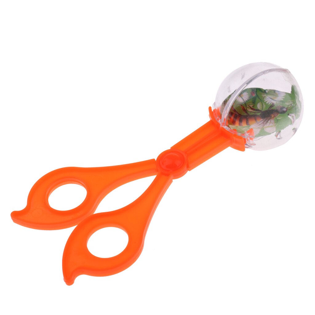 Terrario para reptiles de plástico de 14,5 cm, herramienta de limpieza transparente para residuos de peceras, heces, escarabajos, lagartijas e insectos, abrazadera, tijeras
