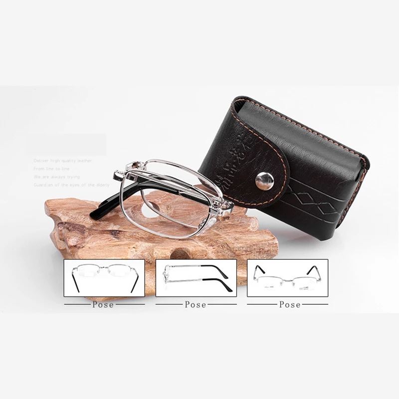 May Flowe Folding Reading Glasses Square Farsightness Eyewear 0.5 0.75 1.0 1.25 1.5 1.75 2.0 2.5 3.5 4.0 5.0 +5.5 +6With Cases