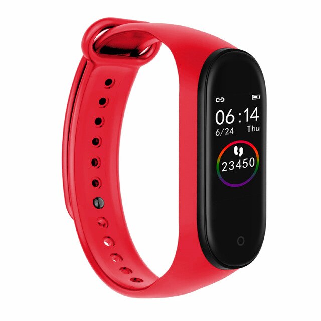 M4 Smart band 4 Fitness Tracker Watch Sport bracelet Heart Rate Blood Pressure Smartband Monitor Health Wristband: Red