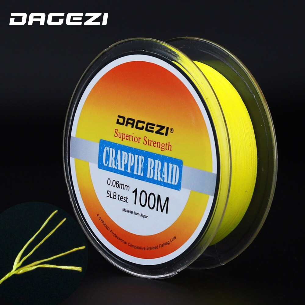Dagezi 4 Strand Gevlochten Vislijn 0.06Mm/5LB Crapple Gevlochten Multifilament Super Dunne Vissen Lijnen Touw Leider Lijn