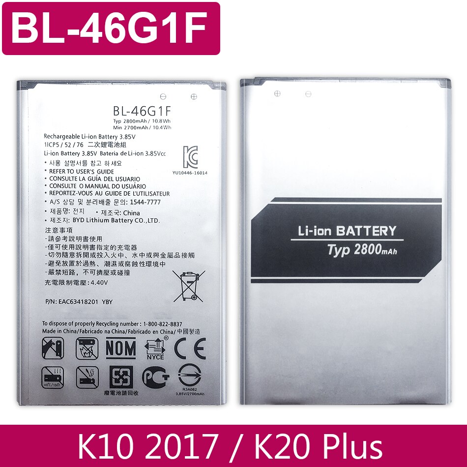 Bl -46 g 1f akku für lg  k10 version  k20 plus  tp260 k425 k428 k430h m250 handy-ersatzakku 2700 mah