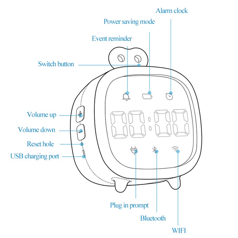 Tenwin Smart Time Manager Alarm Clock Early Education Plan Timing Reminder Digital Display Rechargeable AI Voice Dialogue 7530