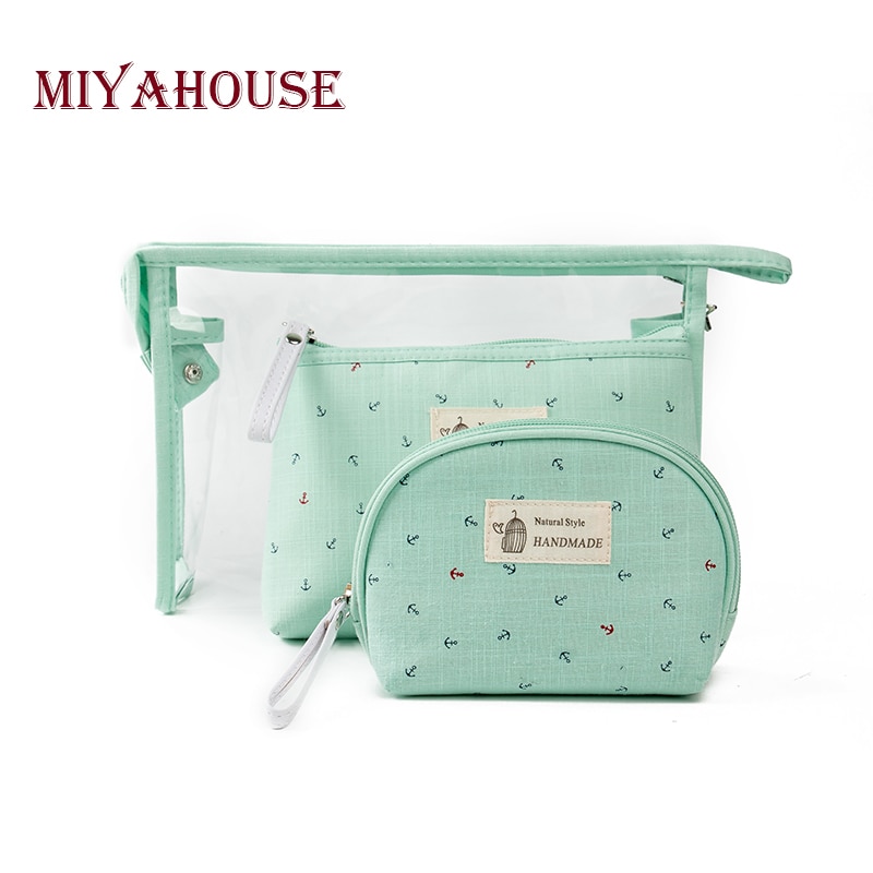 Miyahouse 3 pcs/set Make Up Bags Women Jelly Cosmetic Bag Waterproof Transparent Makeup Pouch Beauty Bags