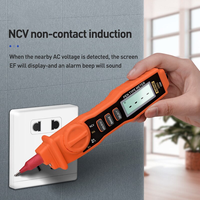 A3002 Digital Multimeter Pen Amp Clamp Type 4000 Counts with Non /DC Resistance Diode Continuity Tester