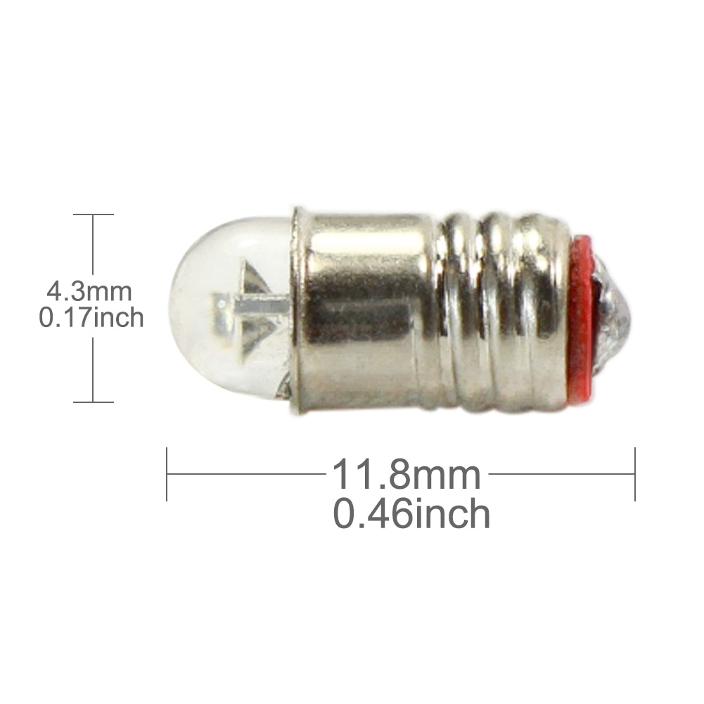 E501 10 kpl lämmin valkoinen/valkoinen led -ruuvipolttimo  e5 e5.5 12v-14v ho/tt/n asteikko