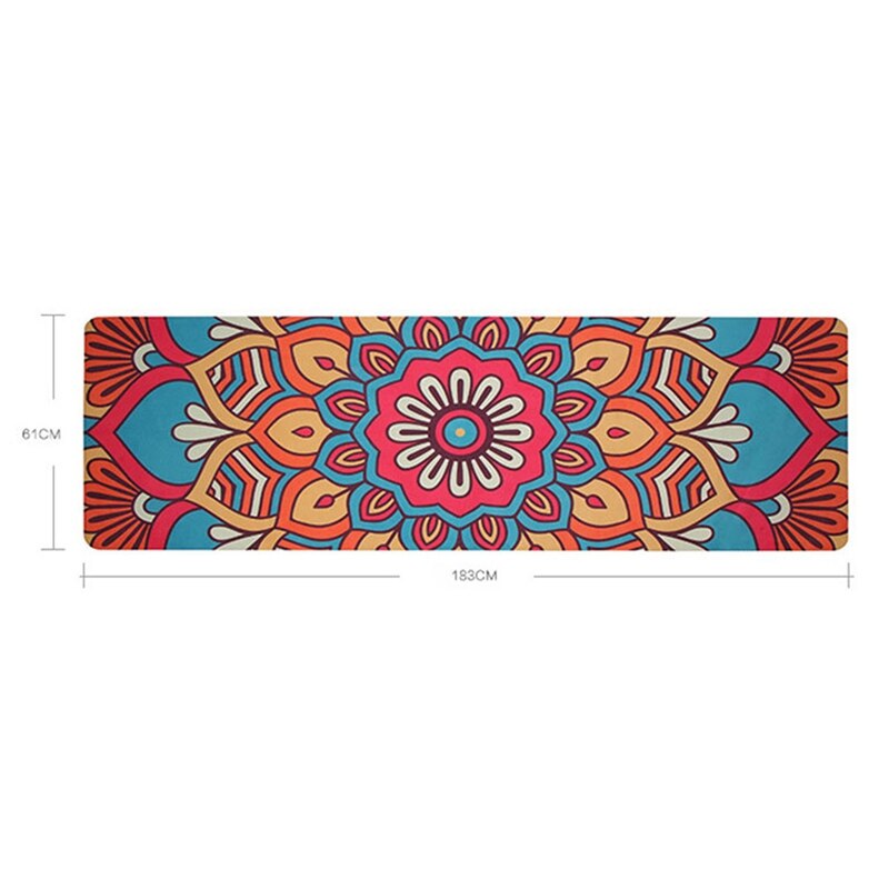 Yoga Mat - 10mm Thick - Non-Slip PVC - Lotus Pattern - Fitness & Exercise Pad