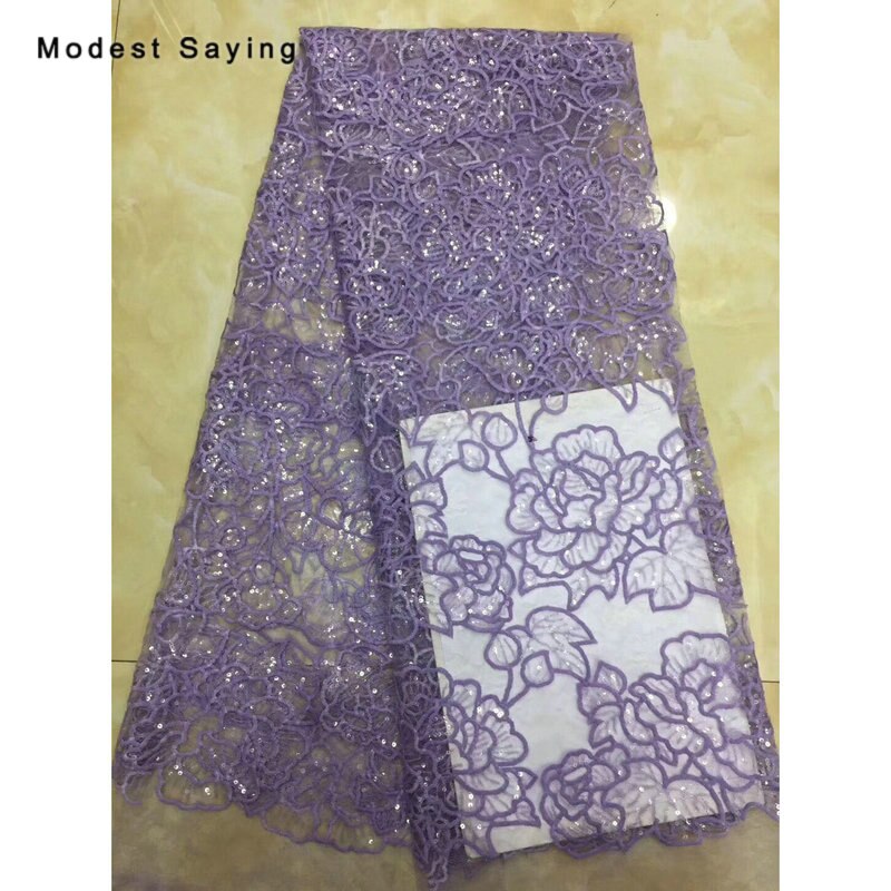 2 Yards Khaki Sequined Flowers Lace Fabrics for Evening Dress Embroidered Mesh Party Prom Net Lace Material