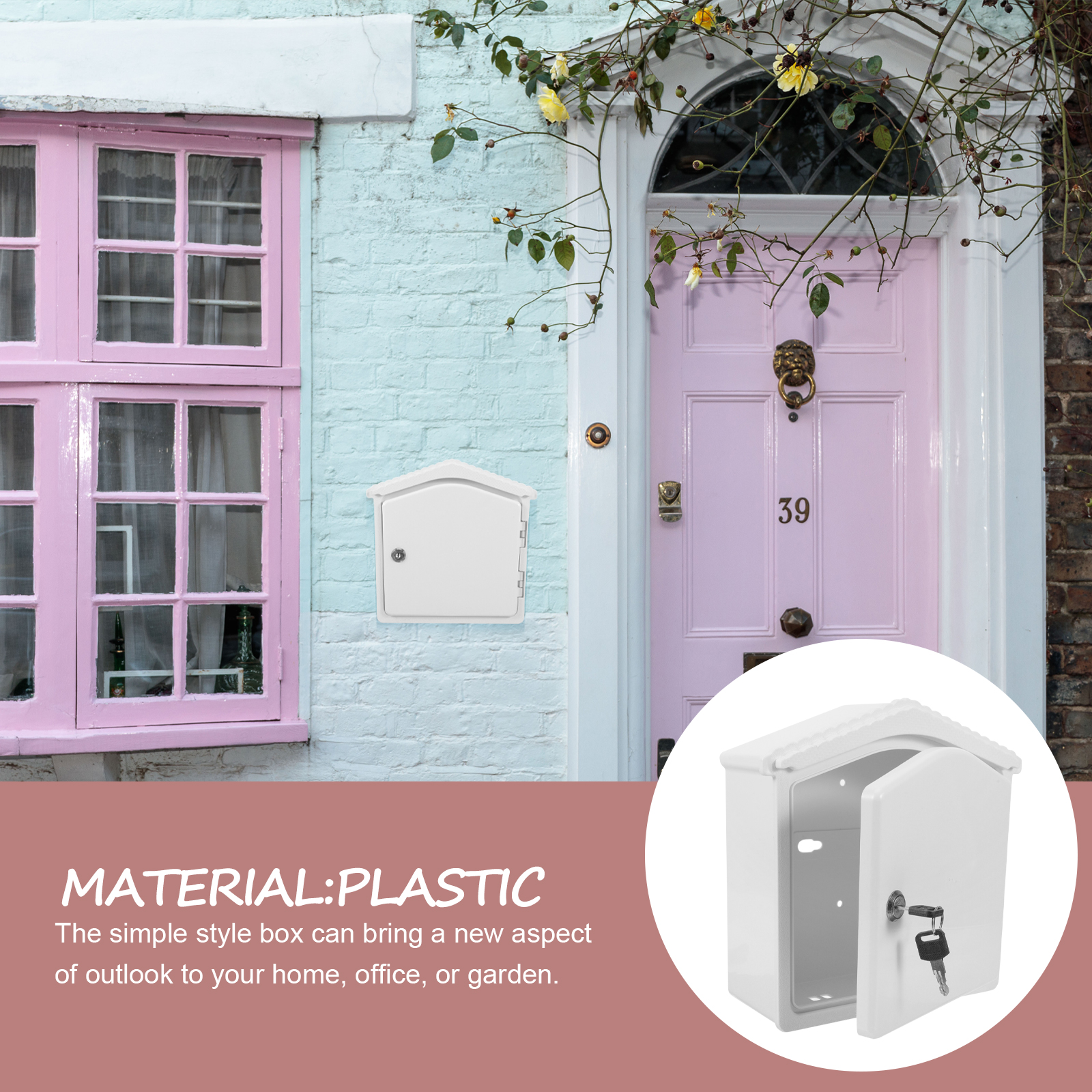 Cerradura de caja montable en la pared para segura, caja de plástico duradera para contenedor de almacenamiento de , caja ganizer de correo