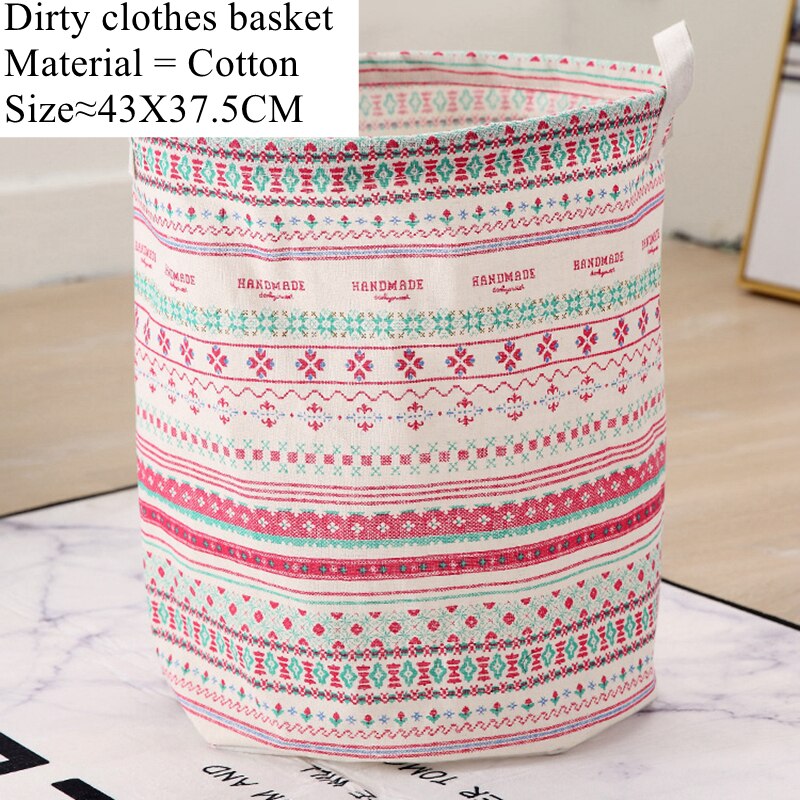 Zerolife – panier à linge pliable 33x35, joli panier de rangement pour linge divers, impression de cosmétiques, coton et lin, organisateur de bureau: 34003