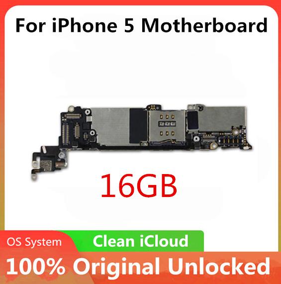 Originele Voor Iphone 4 4S 5 5C 5S 7P Moederbord Factory Unlocked Voor Iphone Moederbord met Volledige Chips Gratis Icloud: 5 16gb