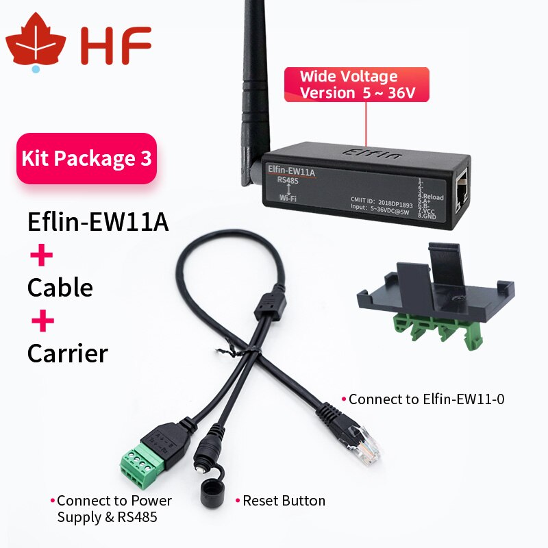 Serial Port RS485 to WiFi Serial Device Server Elfin-EW11 Support TCP/IP Telnet Modbus TCP Protocol IOT Data Transfer Converter: extended pin kit