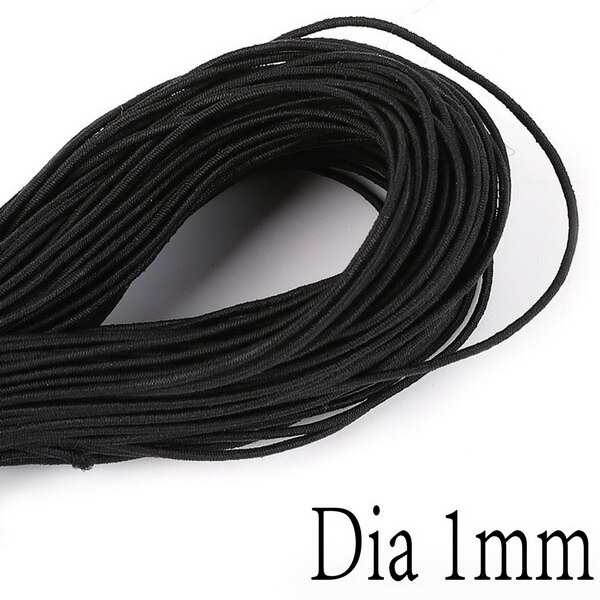 1mm/1.5mm/2mm/2.5mm/3mm/4mm/5mm hoogwaardige 2 meters Ronde Elastische Band Elastisch Touw Zwart Rubberen Band DIY Naaien Accessoires: 1mm Black