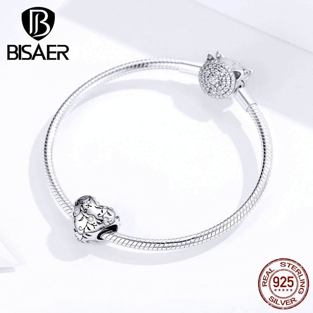 925 Sterling Zilveren Kralen Liefde Hart Vorm Charms Boom Bladeren fit voor Vrouwen Armbanden DIY Sieraden Accessoires ECC1323