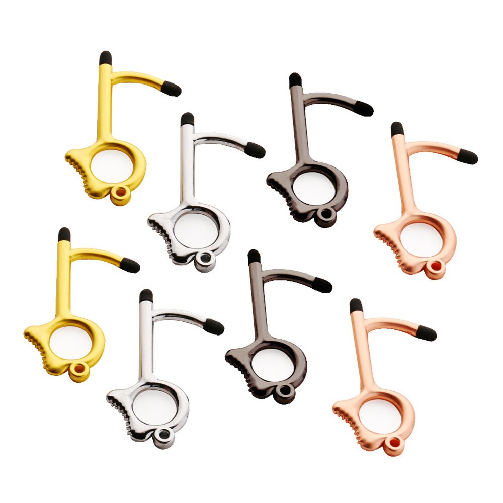 10 stuks/partij edc deuropener hygiëne hand antimicrobiële touchscreen stylus pers lift gereedschap deurgreep sleutelhanger