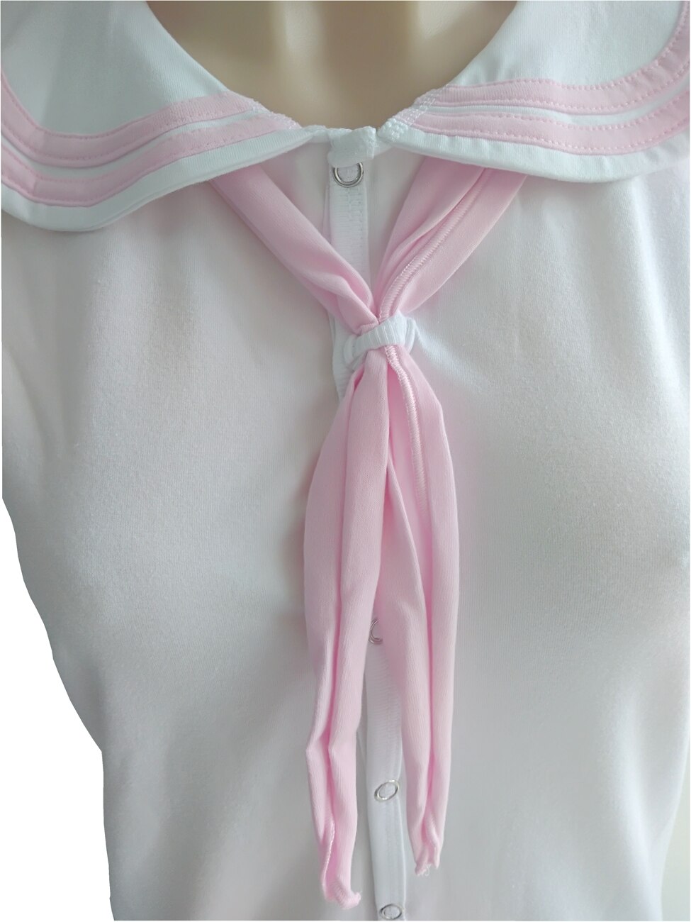 white sailor with pink trim bodysuit/adult onesie/adult bodysuit/adult baby romper/abdl clothes