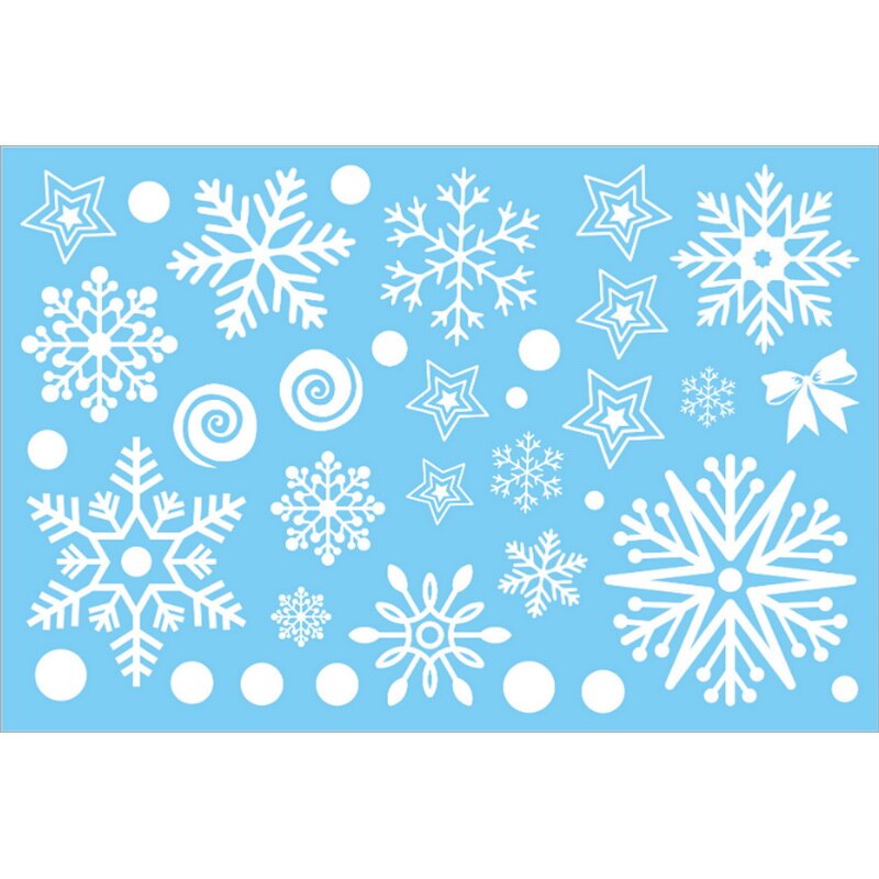Christmas Window Decal Santa Claus Snowflake Decals Winter Wall Decals for Kids Rooms Christmas Year Window Decorations: 20x29 5cm snowflake