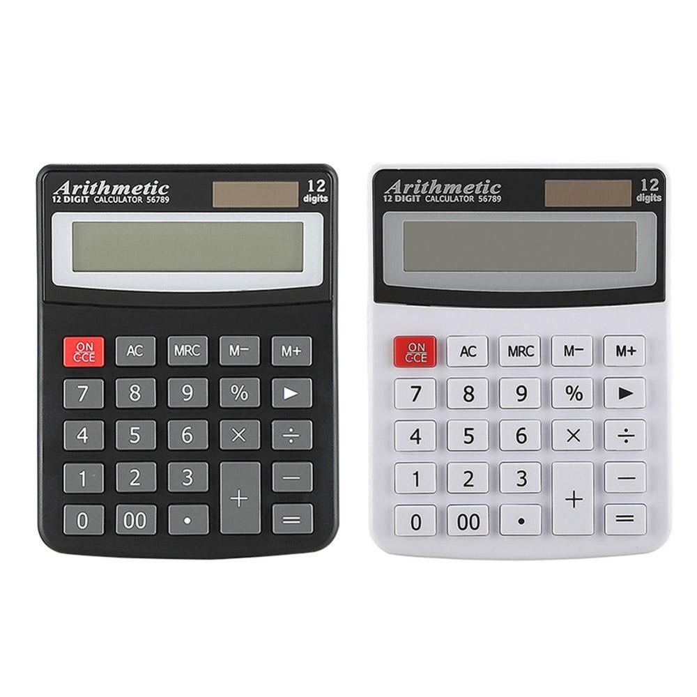 Solar Calculator 12 Digit Large Screen Calculator Financial Clear Accounting Supply Office Inventory Home Stationery Dual P C5E6