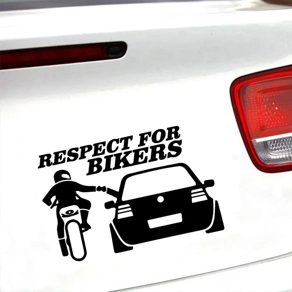 Autocollants de voiture 13x20cm, étiquette de Respect pour les motards, étiquette en vinyle drôle pour poignée de porte de voiture, décalcomanies de carrosserie, accessoires de décoration