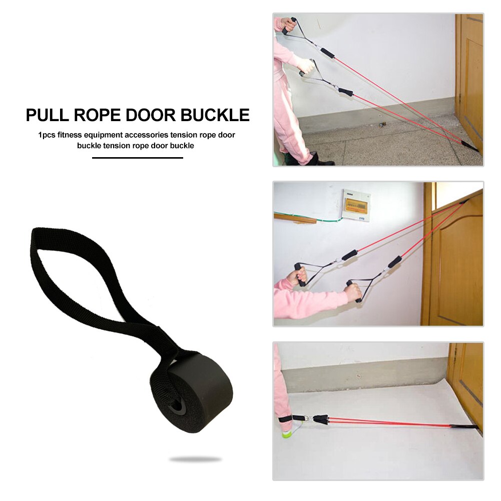 Zwart Spanning Touw Deur Gesp Druk Weerstand Oefening Elastische Weerstand Band Deur Anker Houder Sport Fitness Apparatuur