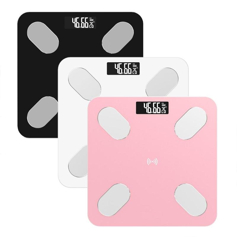 Báscula electrónica LCD Digital de voz inteligente con Bluetooth báscula de grasa corporal Báscula de baño para el hogar balanza para Apple/IOS