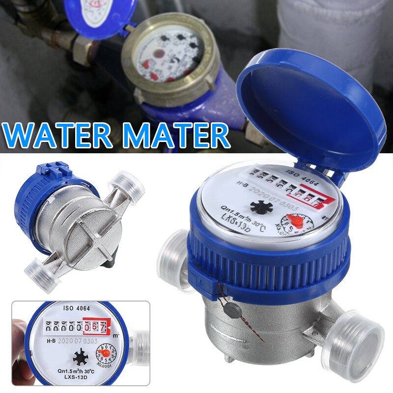 Digital Display Tap Cold Water Meter 15mm Rotary Counter Water Meters for Kitchen Garden Home Cold Water Meters Flow Measure