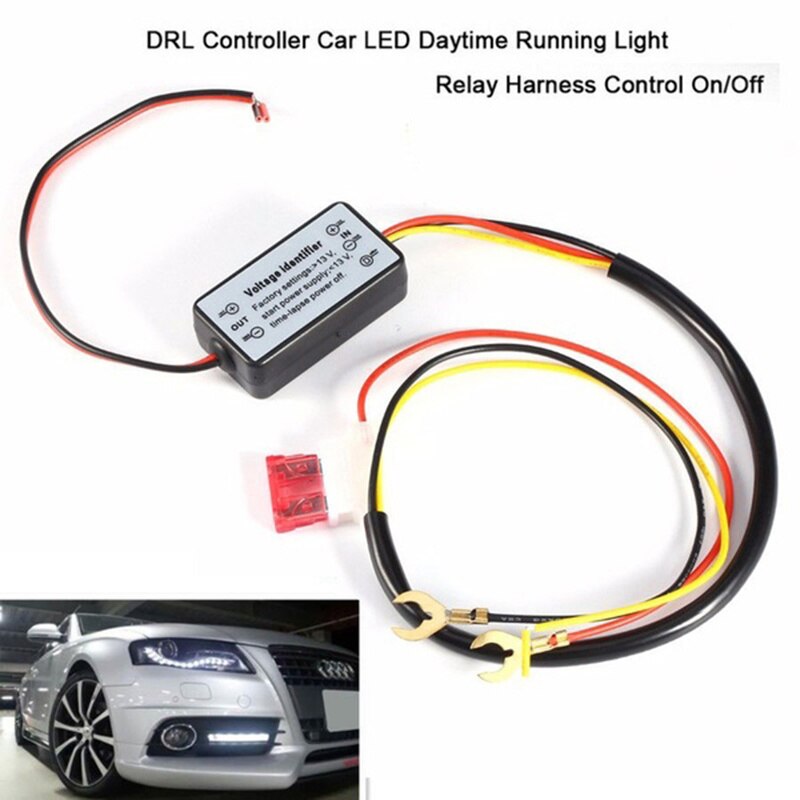 1pc Car Led Daytime Running Light Relay Harness DRL Control ON/OFF Automatic Dimmer Wire Relay Cable Switch Auto Interior Parts