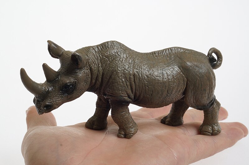 Gli Animali selvatici Modello di Materiali per la Lingua Zona In Età Prescolare Montessori Precoce Educativi Giocattoli IN PVC Giocattoli Montessori: rhinocero