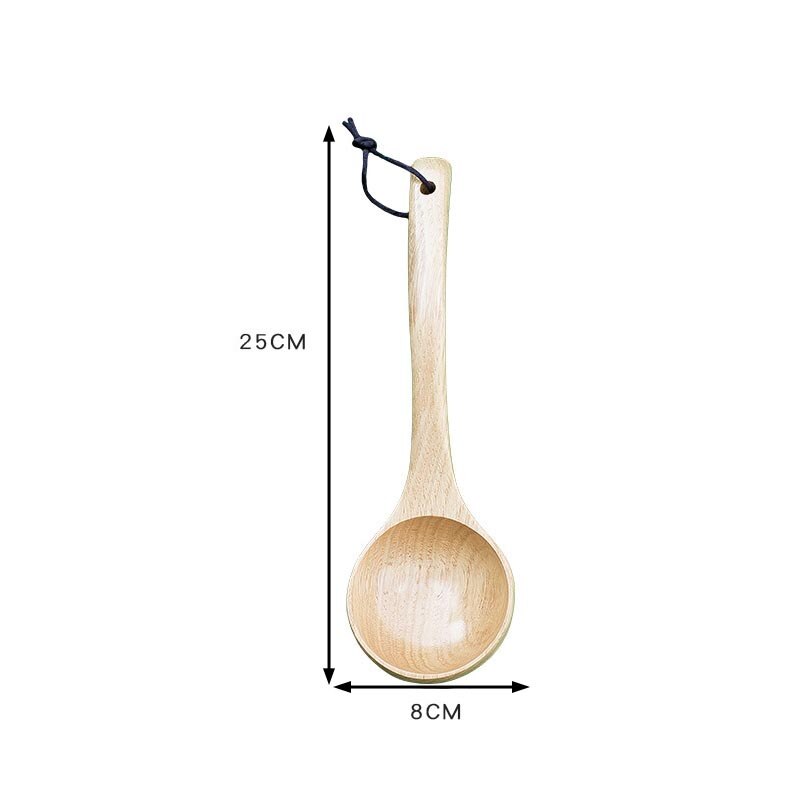 1Pcs Multi Purpose for Home Restaurant Kitchen Tool Wooden Nice Cooking Utensil Soup Spoon Stirring: medium bend spoon