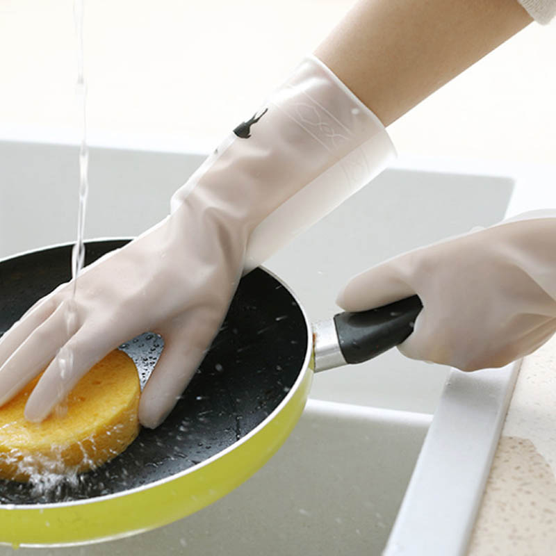 1 Pair Waterproof Household Cleaning Tools Cleaning Glove Kitchen Silicone Dish Washing Gloves Portable Garden Cleaning Gloves