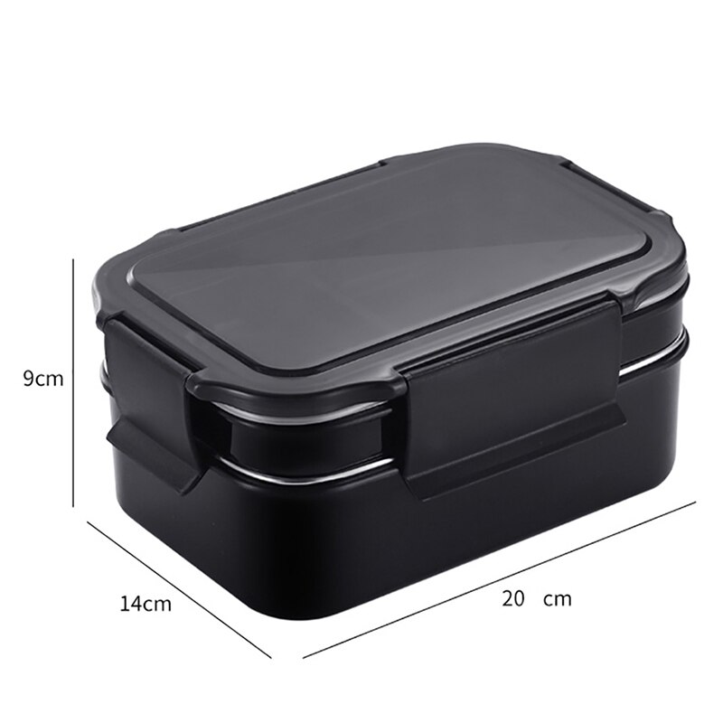 Two-layers Lunch Box For Work School Bento seal Box For Student Food Container Kitchen Storage 304 Stainless Steel Freshness