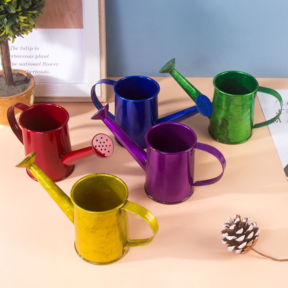 Pot Iron Watering Can Portable Watering Kettle Watering Pot Gardening Tool for Office Garden Balcony