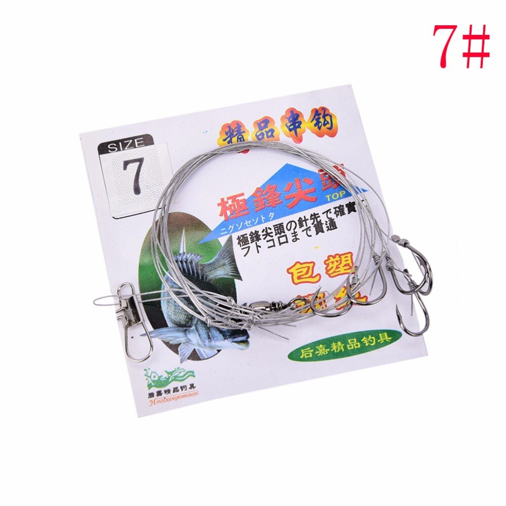 3bags 5#6#7#8#9#10#11# steel wire hook Fishing Line Steel Wire Leader With Swivel Fishing Accessory Fishing Wire Lead core Leash