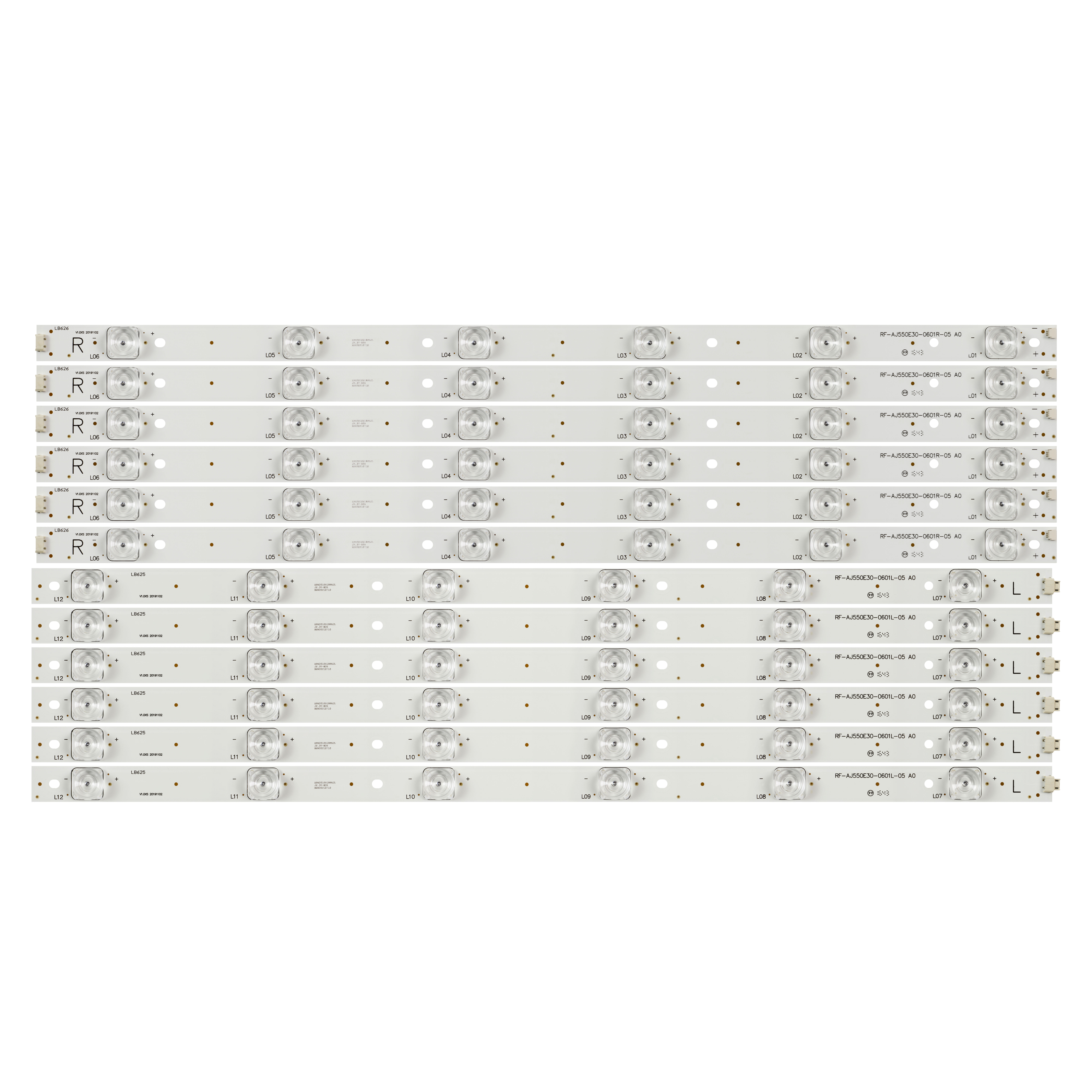 Barre LED (12) pour Sharp LC-55CFE6241K LC-55CFE6241E 55CUF8462ES LC-55CUF8472ES LC-55CUF8372ES 55CUF8372KS LC-55CFE6452E 55CUG8462ES