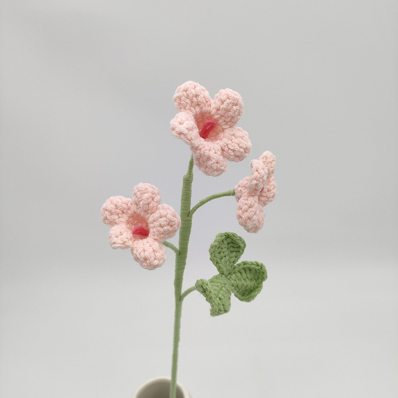 Søt heklet blomsterbukett strikkede blomster flores tejidas en heklet hjemmedekorasjon morsdagsbukett: Blå