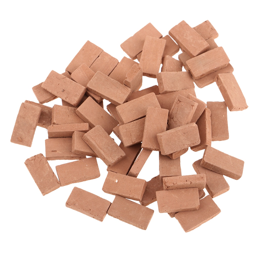 50 Pieces 1/35 Scale Simulation Miniature Porcelain Red Brick Model Toy Sand Table Building Diorama Scenery Sand Scene Scenery