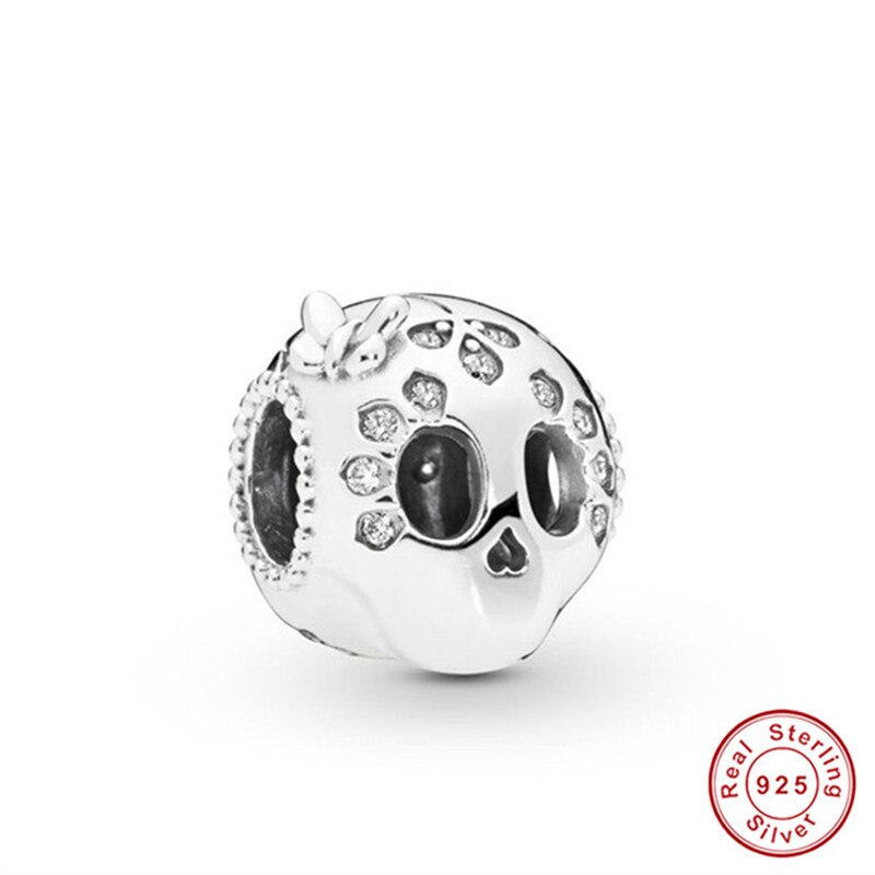 fit Europe Original Bracelet Skull Beads Charm 925 Sterling Silver Necklace Pendant Witch Pumpkin Car Halloween Jewelry: asc022