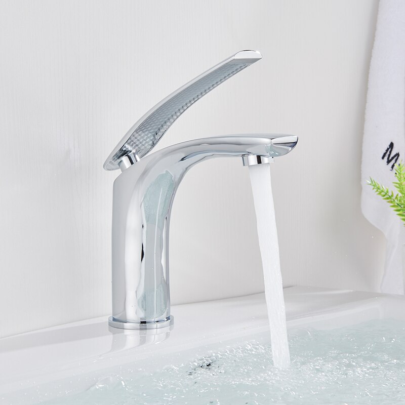 Witte Badkamer Basin Wastafel Kraan Badrandcombinaties Warm Koud Water Mengkraan Enkele Handgreep Europa Stijl Kranen Robinet Crane: Chrome