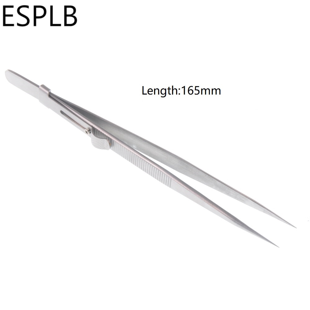 6'' Lock Tweezers Precision Slide Straight Tip Tweezers Anti Static Component Electronics Jwelery Tiny Repair Tools