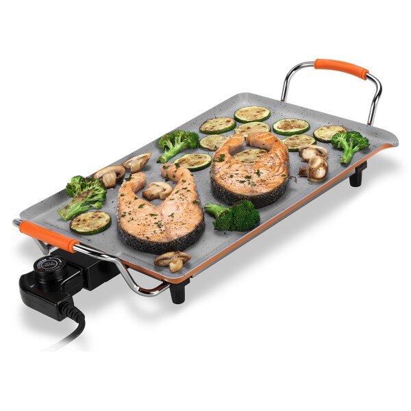 NEWCHEF-Plancha Cocina ChefStone Modelo Thermo.Recubrimiento Cerámico 100% Antiadherente. 1000W. 5 Niveles de Potencia